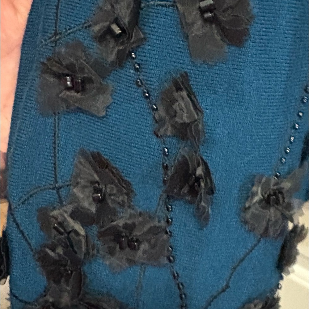 Alfani Deep Blue Embellished Long Sleeve Top - Picture 6 of 7